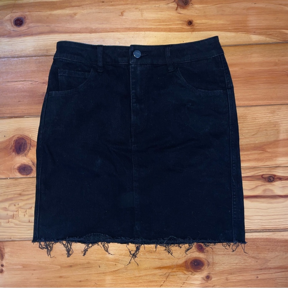 Black Denim Mini Skirt Stretchy